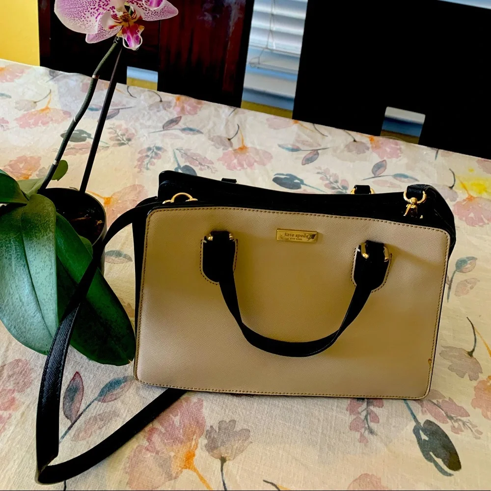 Kate Spade black and ivory satchel - Picture 1 of 4